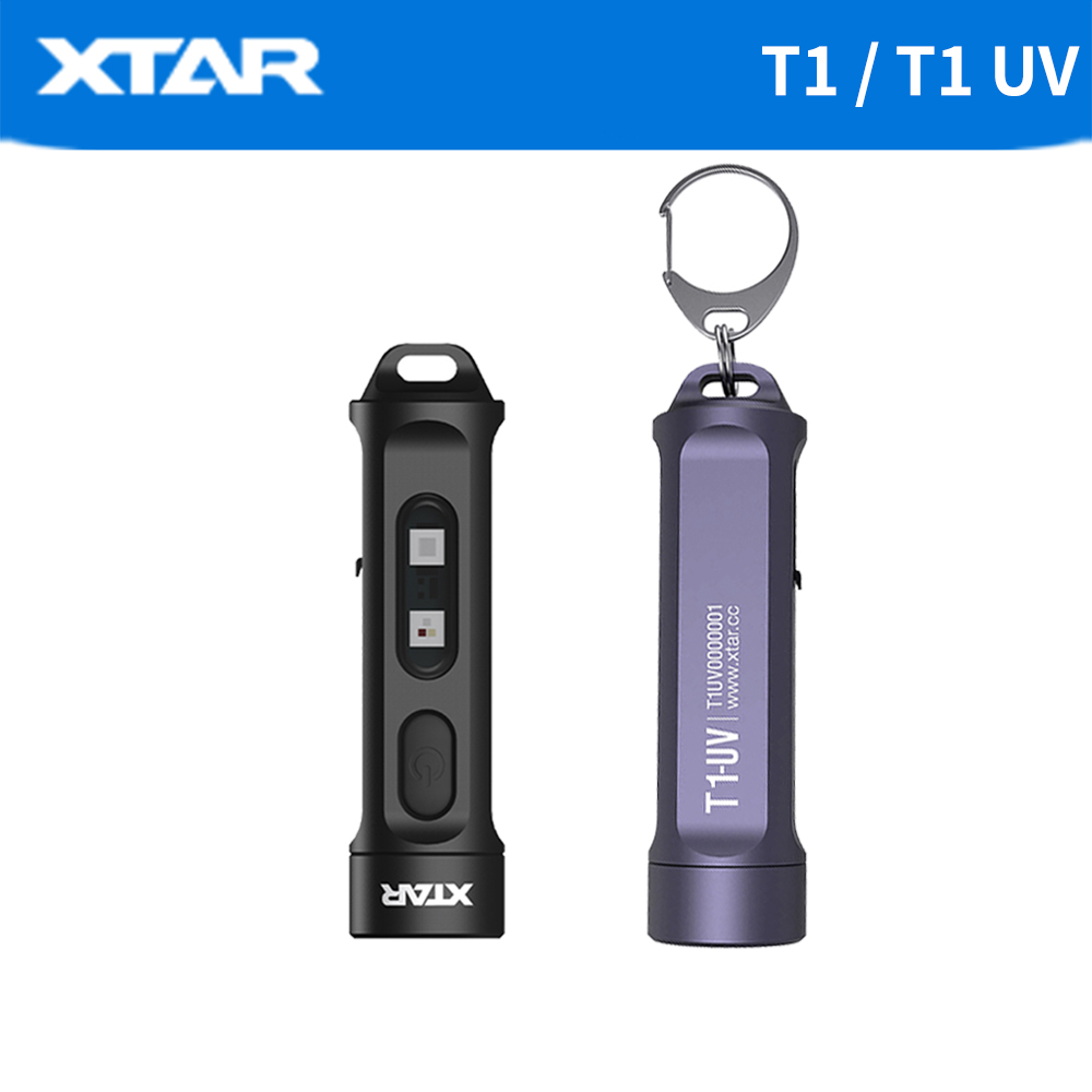 XTAR T1 ECD 라이트 미니 Led 손전등 키 체인 라이트 타입 C LED UV 손전등 자외선 토치 미니 UV 손전등
